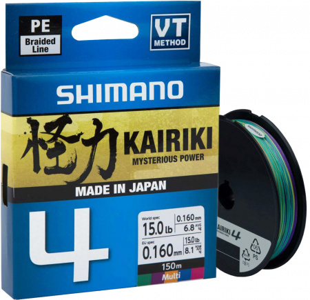  Shimano Kairiki 4 PE (Multi Colour) 150m 0.10mm 6.8kg (171106) 2266.45.91