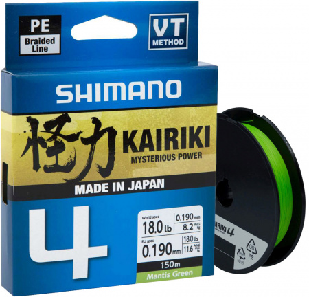  Shimano Kairiki 4 PE (Mantis Green) 150m 0.315mm 29.9kg (171706) 2266.45.89