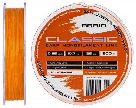  Brain Classic Carp Line (solid orange) 300m 0.35mm 25lb 10.7kg (180567) 1858.81.00